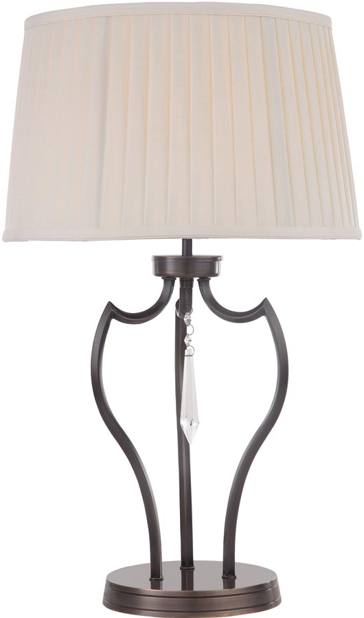 Elstead Pimlico Dark Bronze Table Lamp With Ivory Shade