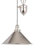 Elstead Provence Rise & Fall Pulley Ceiling Light Polished Nickel