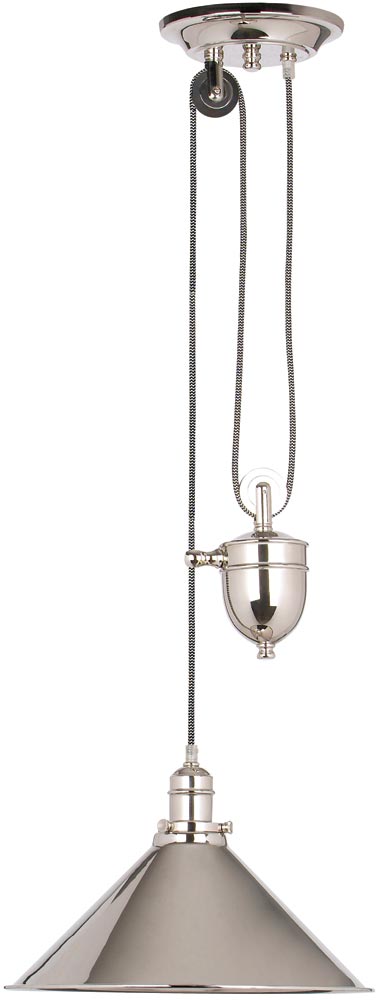 Elstead Provence Rise & Fall Pulley Ceiling Light Polished Nickel