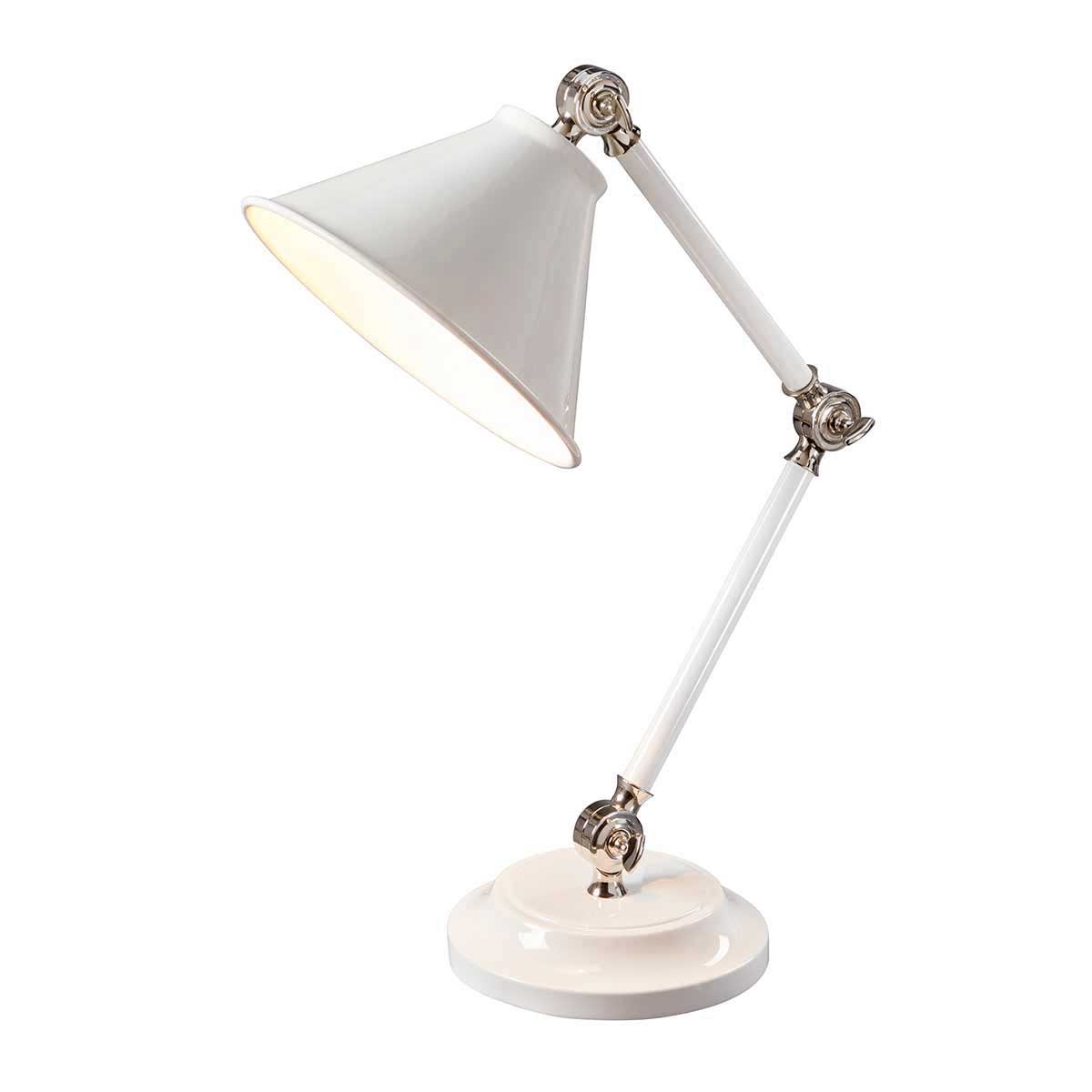 Elstead Provence Element Mini Desk Table Lamp White Polished Nickel