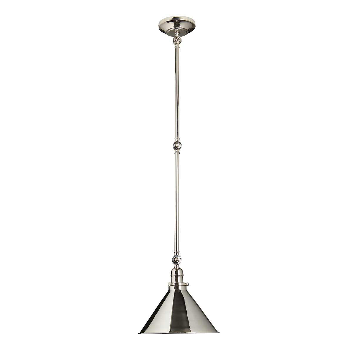 Elstead Provence Hinged Single Pendant / Wall Light Polished Nickel
