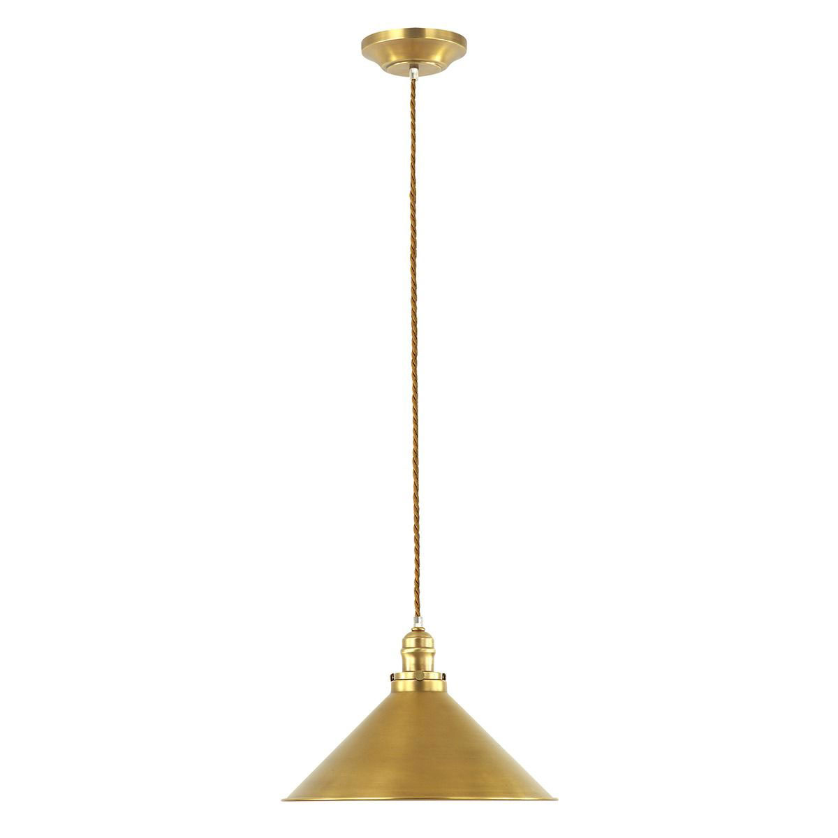 Elstead Provence Single Pendant Ceiling Light Aged Brass