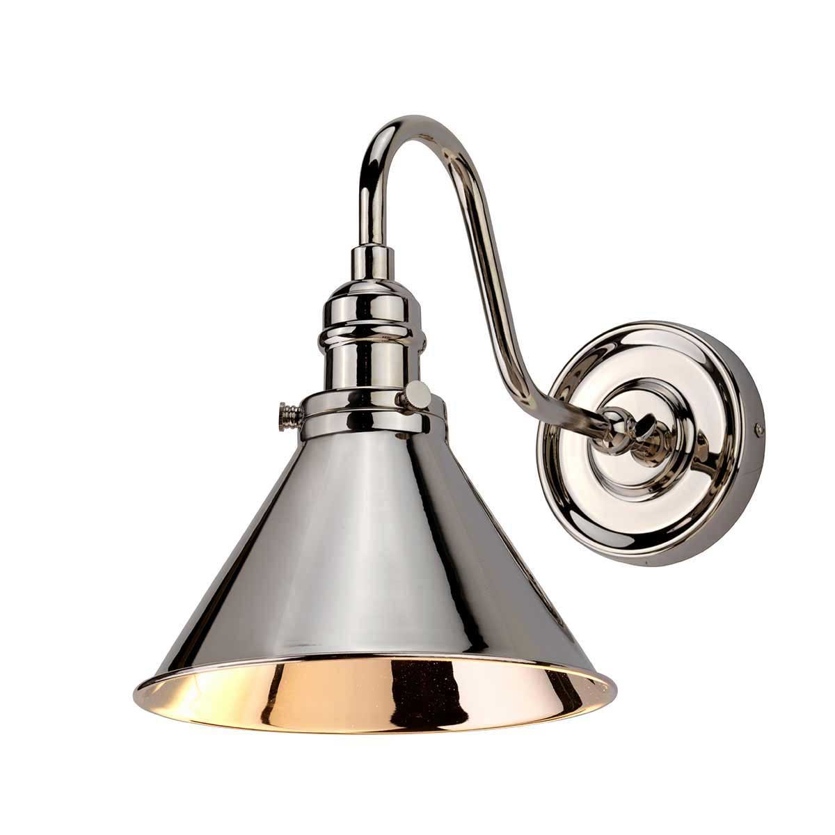 Elstead Provence Single Wall Light Polished Nickel Retro Style