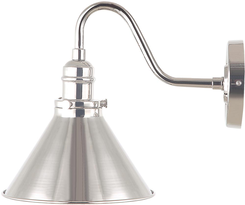 Elstead Provence Single Wall Light Polished Nickel Retro Style