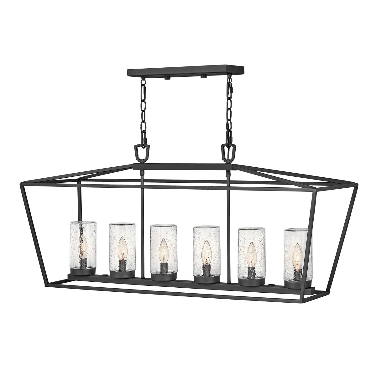 Quintiesse Alford Place 6 Light Linear Trough Lantern Museum Black IP44