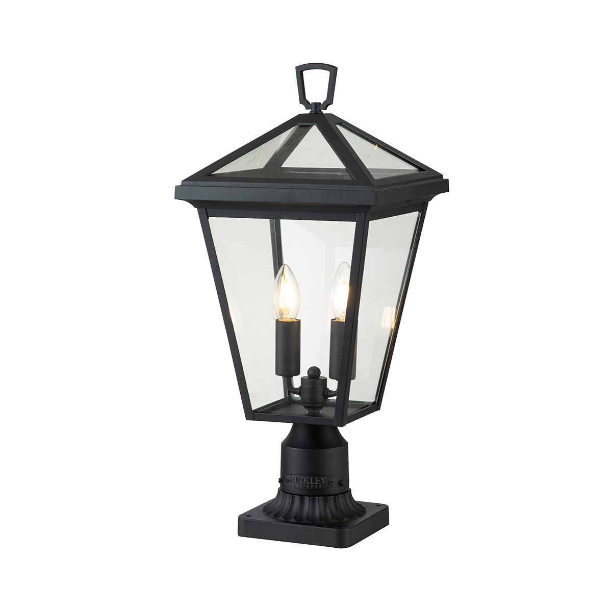 Quintiesse Alford Place 2 Light Outdoor Pedestal Lantern Museum Black