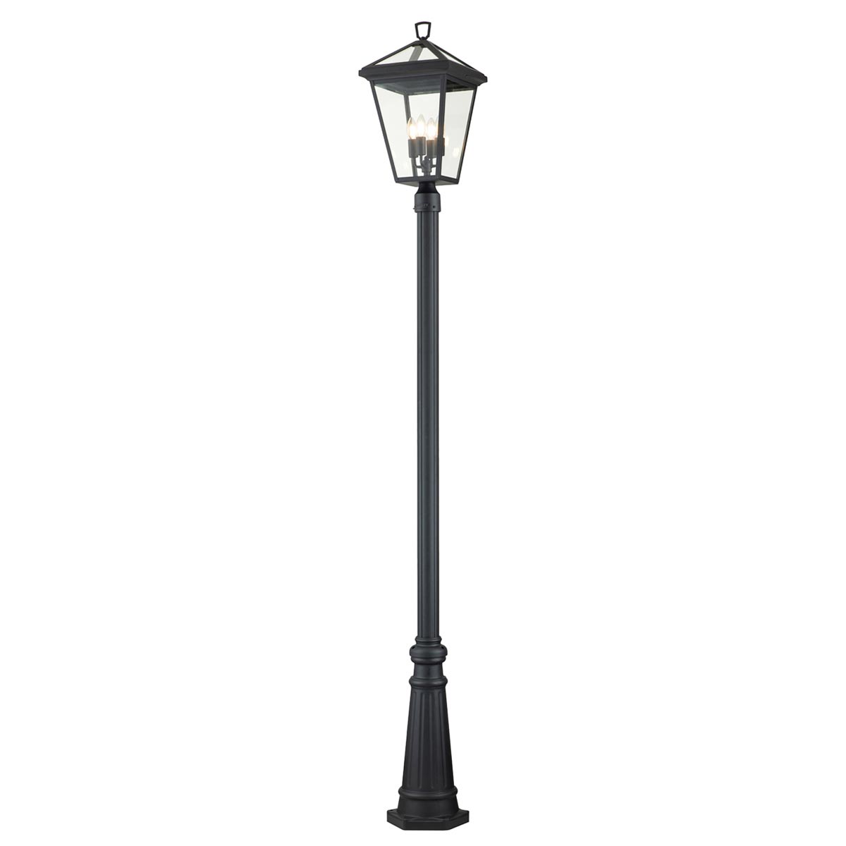 Quintiesse Alford Place 4 Light Outdoor Lamp Post Lantern Museum Black