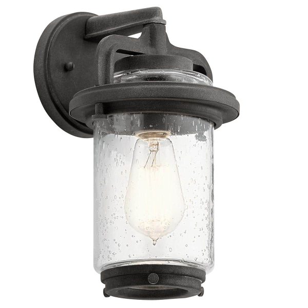 Quintiesse Andover Small Outdoor Wall Lantern Weathered Zinc