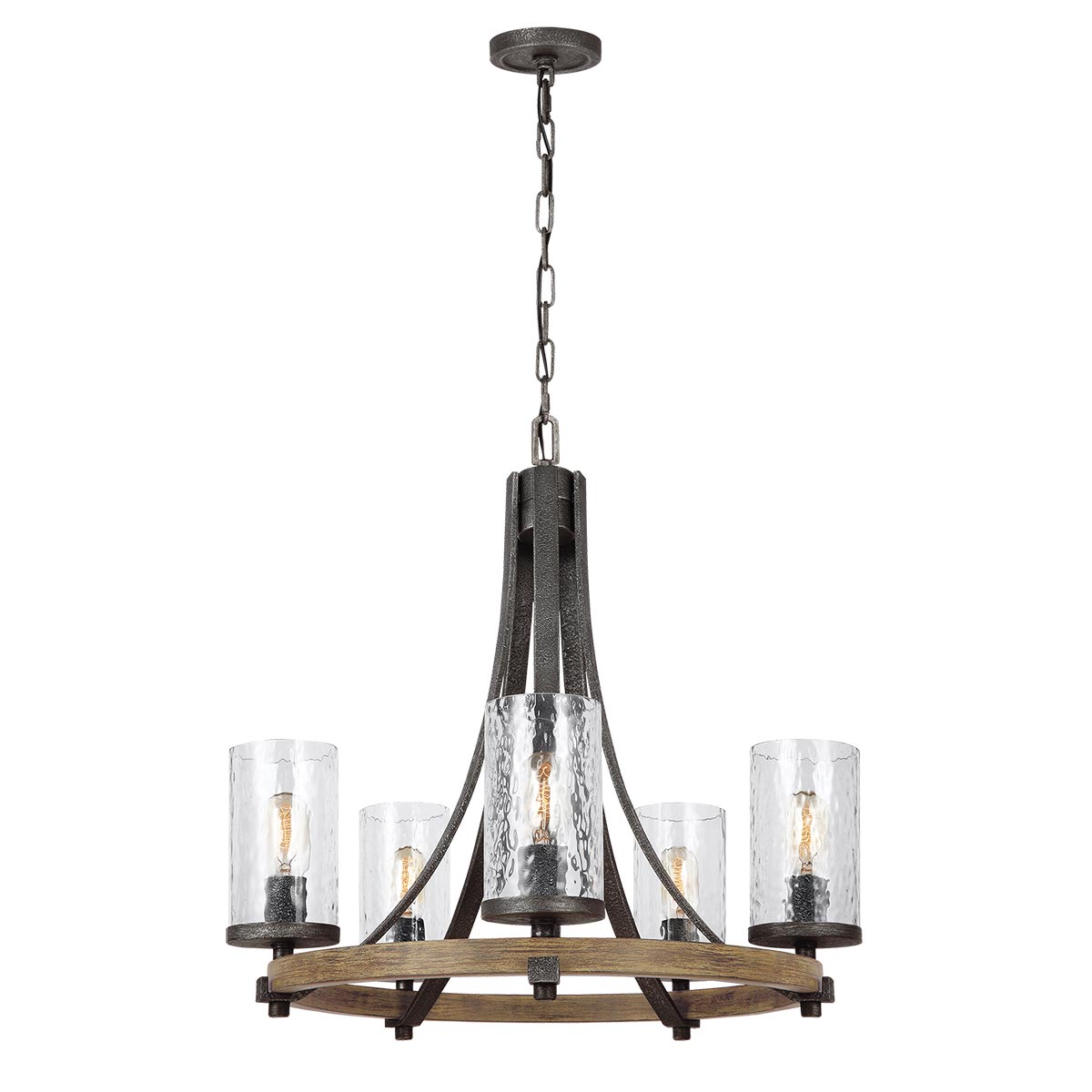 Quintiesse Angelo Slate Grey 5 Light Cartwheel Chandelier