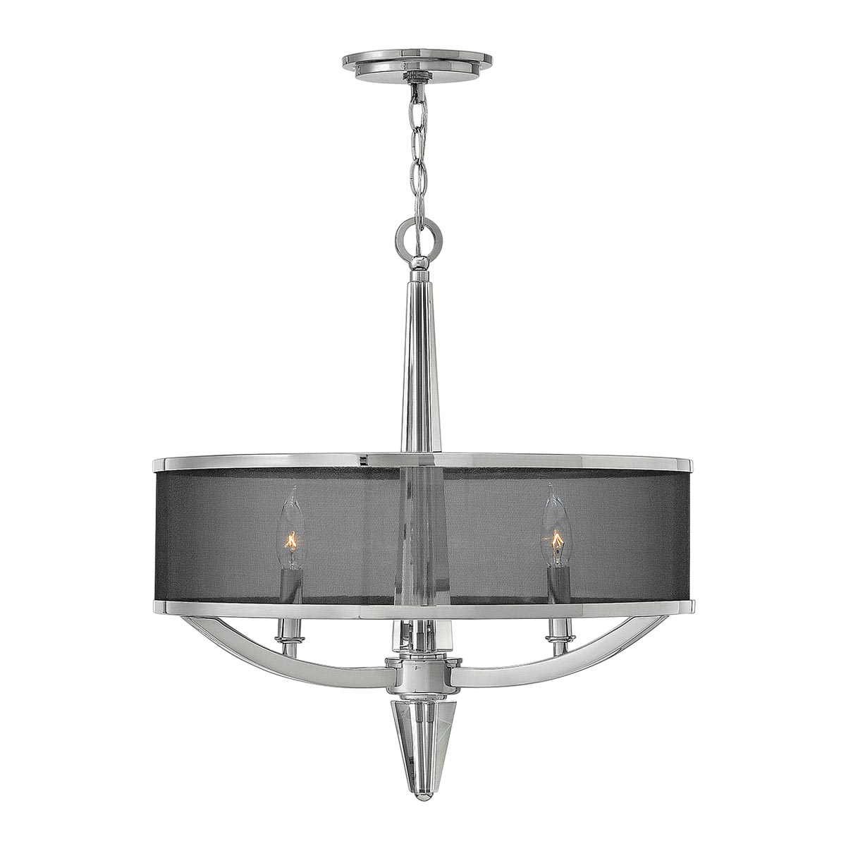 Quintiesse Ascher Crystal Column 3 Light Pendant Polished Nickel