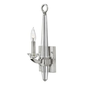 Quintiesse Ascher single crystal column wall light in polished nickel on white background