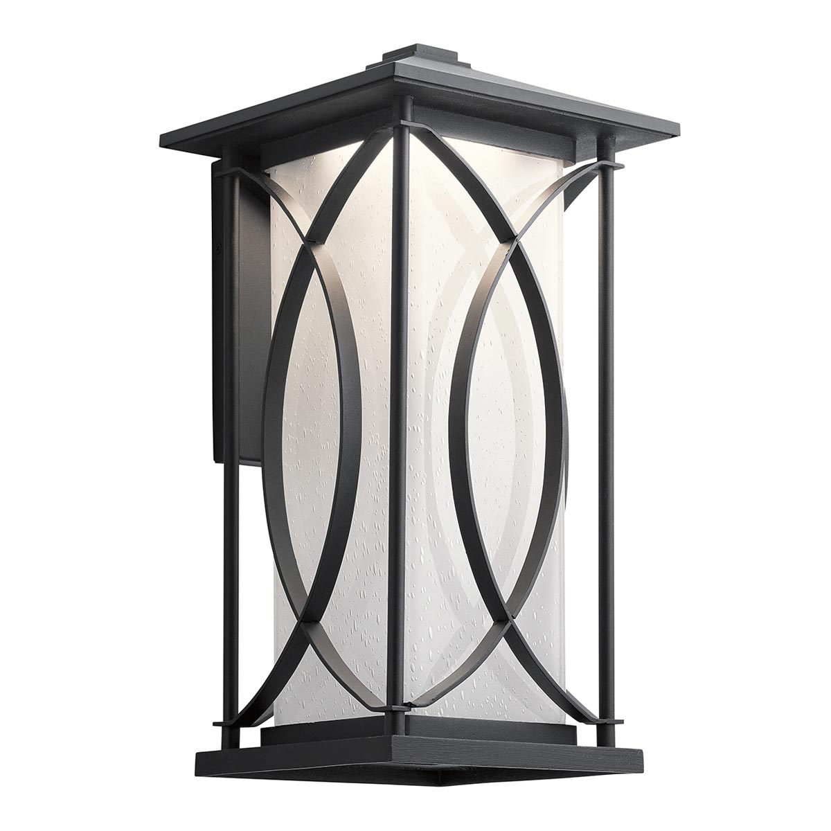 Quintiesse Ashbern Large Outdoor Wall Box Lantern Textured Black