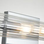 Quintiess Azores 4 Light Bathroom Wall Light Polished Chrome Ribbed Glass