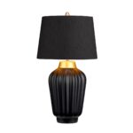 Quintiesse Bexley 1 Light Black Ceramic Table Lamp Brushed Brass