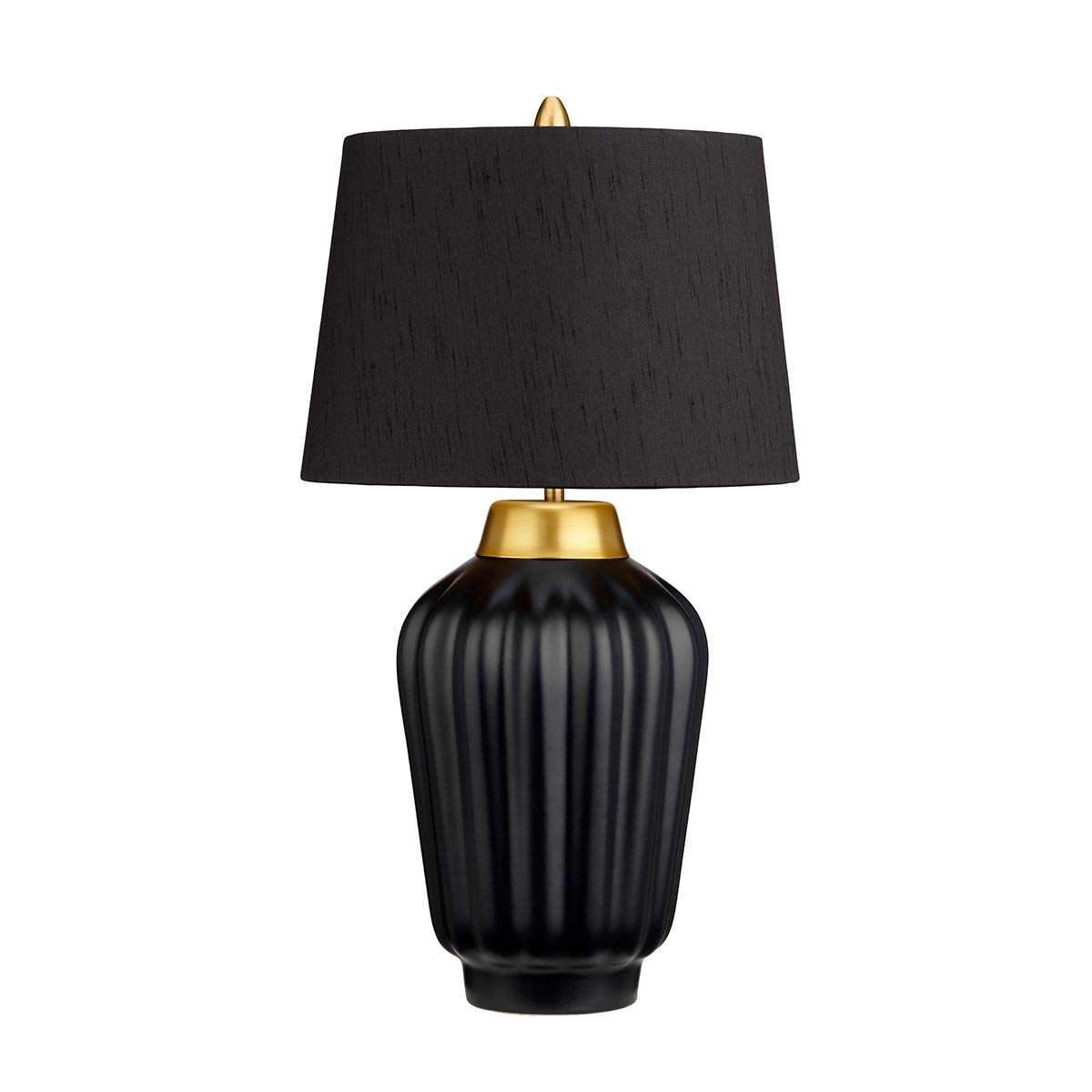 Quintiesse Bexley 1 Light Black Ceramic Table Lamp Brushed Brass