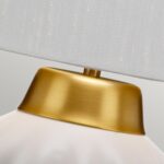 Quintiesse Bexley 1 Light White Ceramic Table Lamp Brushed Brass