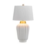 Quintiesse Bexley 1 Light White Ceramic Table Lamp Brushed Brass