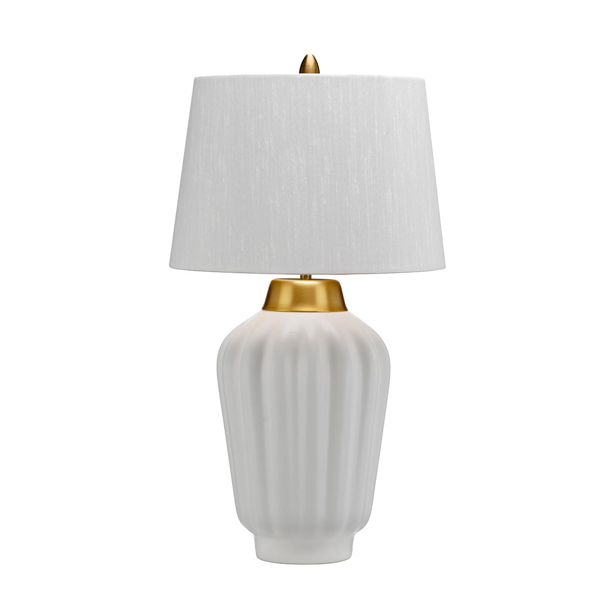 Quintiesse Bexley 1 Light White Ceramic Table Lamp Brushed Brass