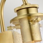 Braelyn Brushed Brass 1 Lamp Bathroom Wall Light Seeded Glass Shade