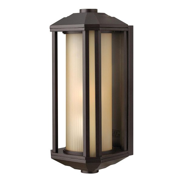 Quintiesse Castelle medium bronze Art Deco outdoor wall lantern main image