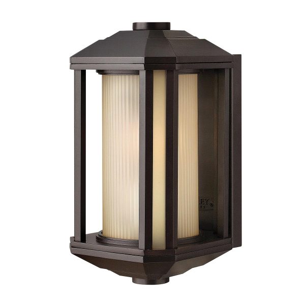 Quintiesse Castelle small bronze Art Deco outdoor wall lantern main image