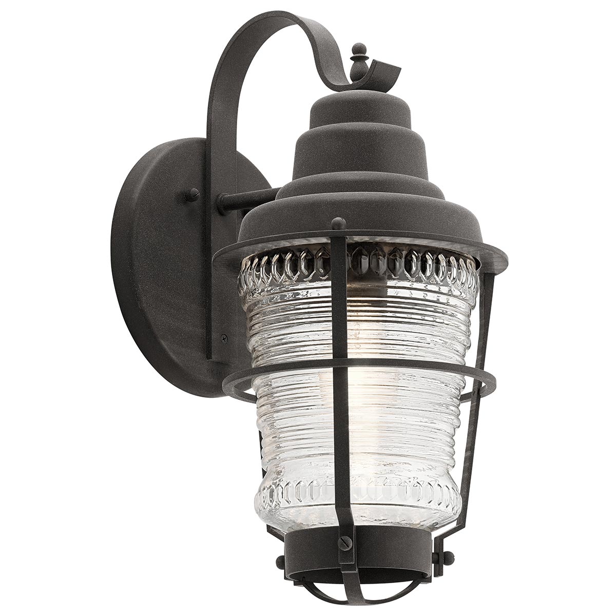 Chance Harbor Medium Outdoor Wall Lantern Weathered Zinc Ribbed Glass