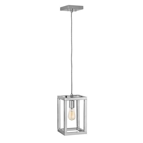 Quintiesse Ensemble 1 light ceiling pendant in polished nickel full height