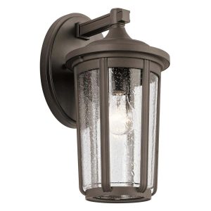 Quintiesse Fairfield 1 light large outdoor wall lantern in olde bronze on white background