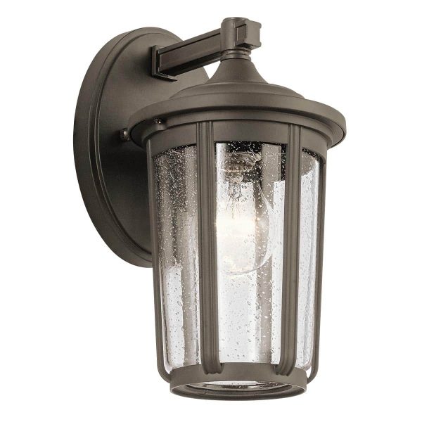 Quintiesse Fairfield 1 light medium outdoor wall lantern in olde bronze on white background