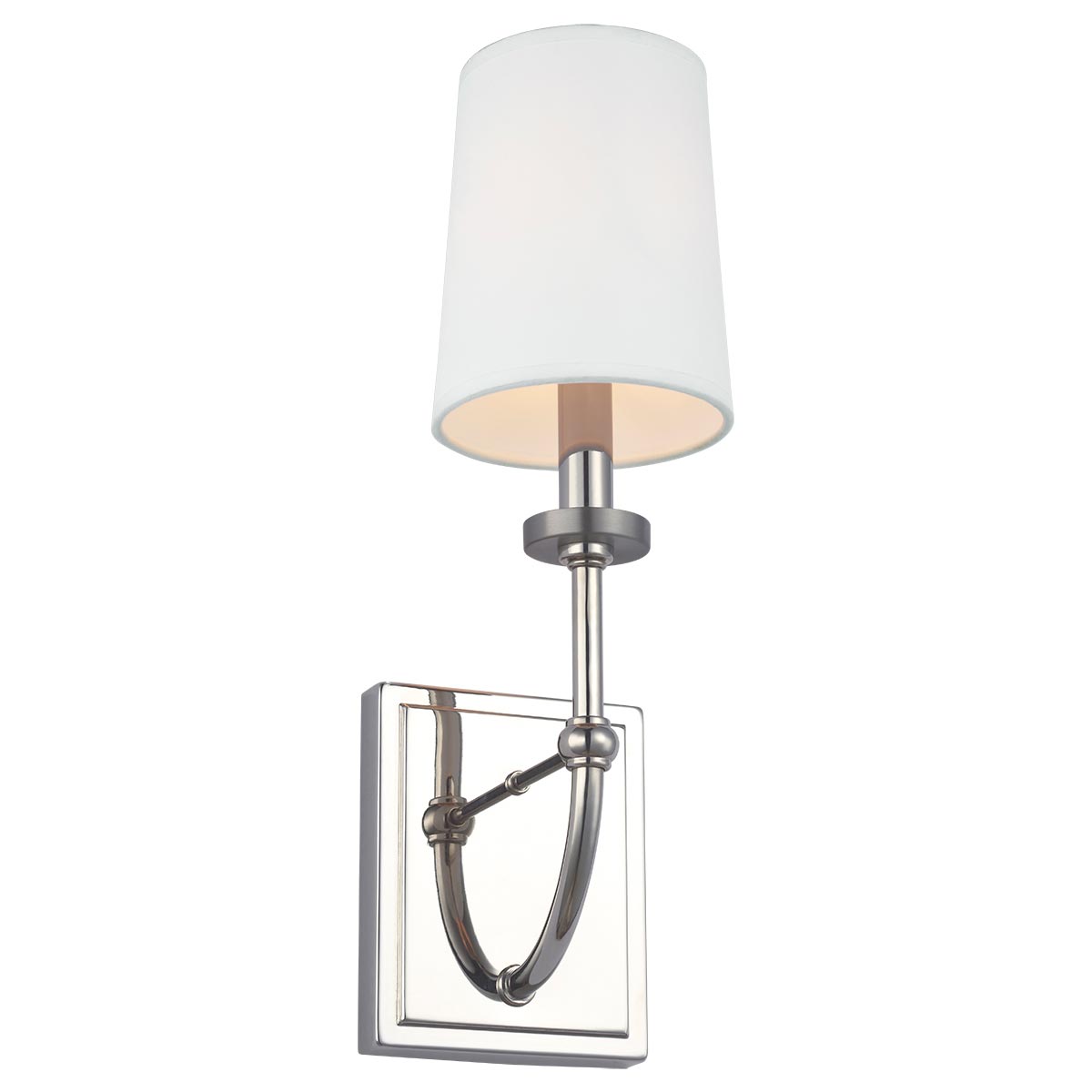 Felixstowe 1 Light Bathroom Wall Light Chrome White Parchment Shade