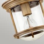 Hadrian Small Brushed Bronze 1 Lamp Bathroom Ceiling Light Clear Glass