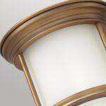 Hadrian Brushed Bronze Small 1 Lamp Bathroom Ceiling Light Opal Glass