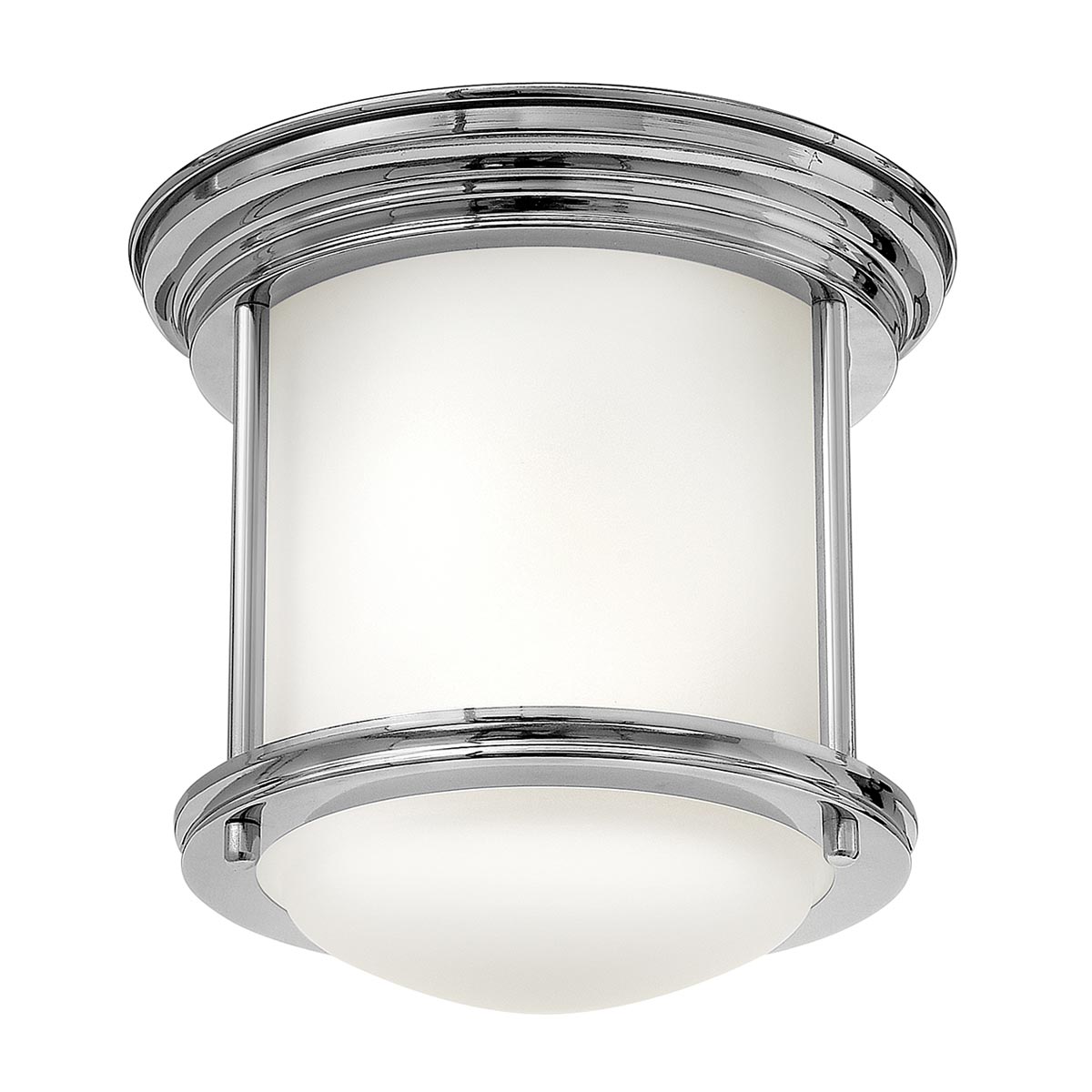 Hadrian Small 1 Light Bathroom Ceiling Light Polished Chrome Opal Glass