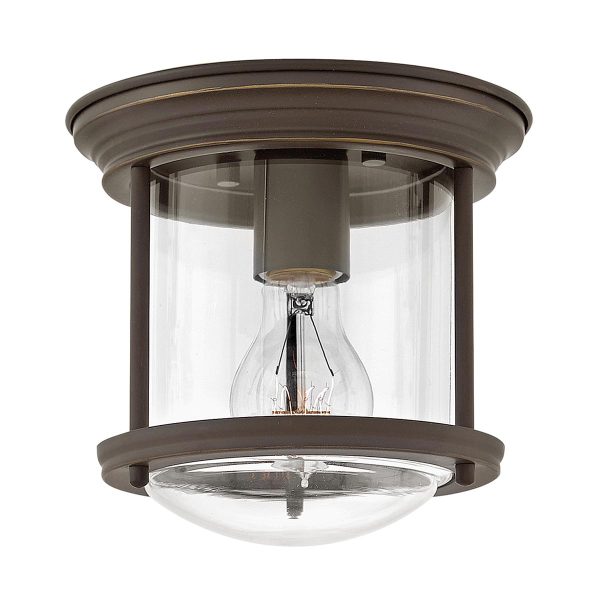 Hadrian Small Bathroom Ceiling 1 Light Oil Rubbed Bronze Clear Glass