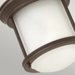 Hadrian Small Bathroom Ceiling 1 Light Oil Rubbed Bronze Opal Glass