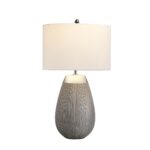 Harrow 1 Light Textured Silver Ceramic Table Lamp Hepplewhite Shade