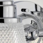 Hudson Polished Chrome 2 Lamp Bathroom Wall Light Cut Glass Shades
