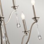 Karlee Traditional 9 Light 2 Tier Chandelier Classic Pewter Crystal Drops