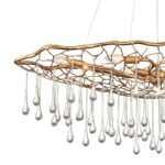 Laguna Handmade 8 Light Oval Pendant Chandelier Gold Glass Drops