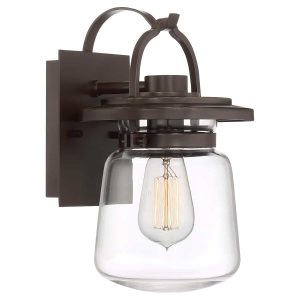 Quintiesse Lasalle 1 light small outdoor wall lantern in western bronze full size on white background
