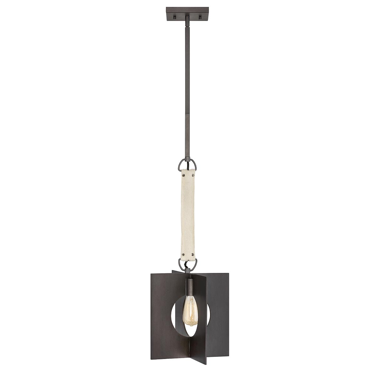 Ludlow Designer 1 Light Architectural Ceiling Pendant Brushed Graphite