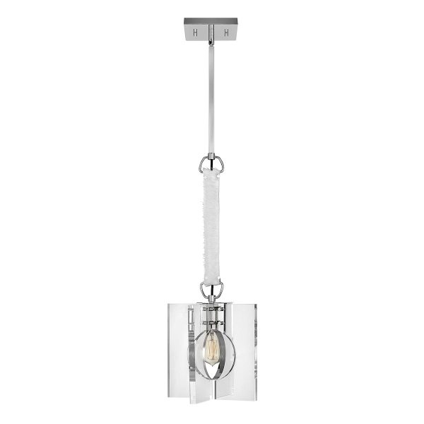 Quintiesse Ludlow 1 light ceiling pendant in polished nickel main image