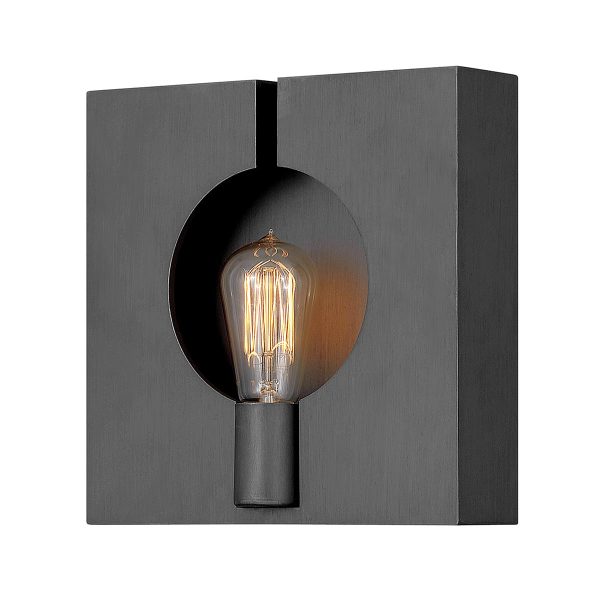 Quintiesse Ludlow designer 1 lamp architectural wall light in brushed graphite main image