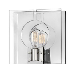 Quintiesse Ludlow designer 1 lamp architectural wall light in polished nickel main image