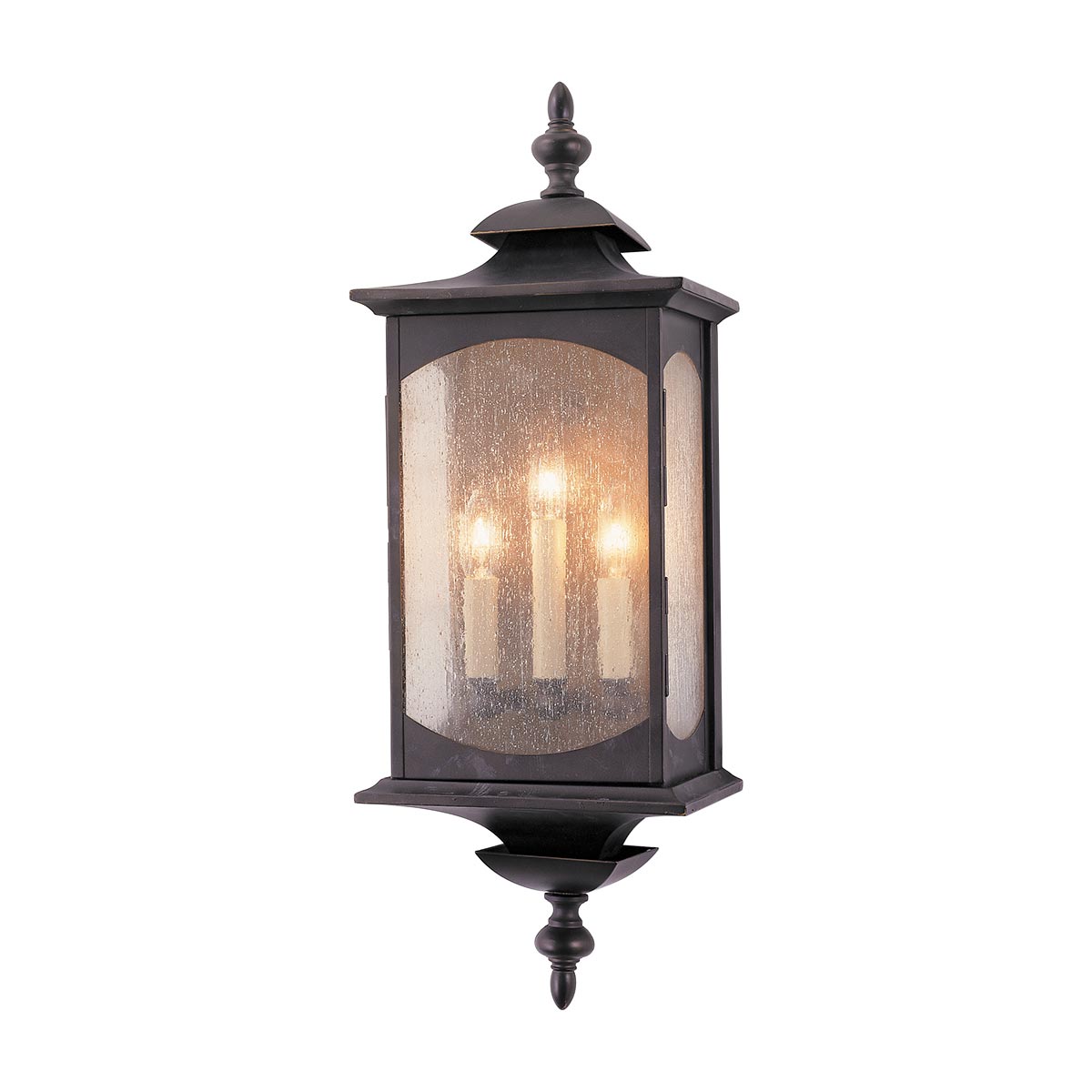 Market Square Large Outdoor Wall Lantern Rubbed Bronze Seeded Glass