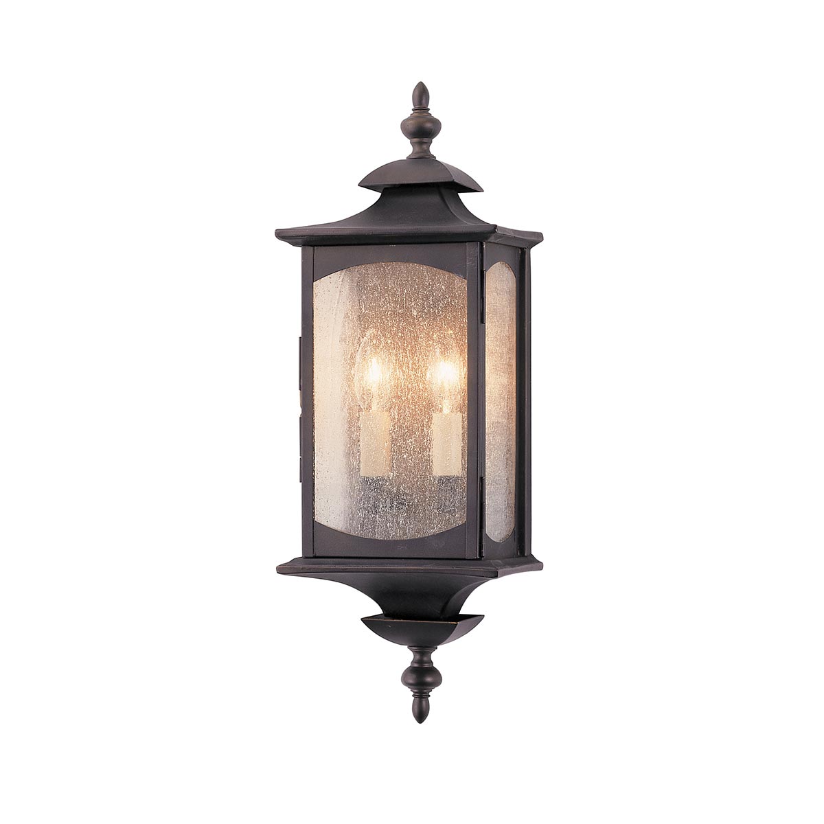 Market Square Medium Outdoor Wall Lantern Rubbed Bronze Seeded Glass