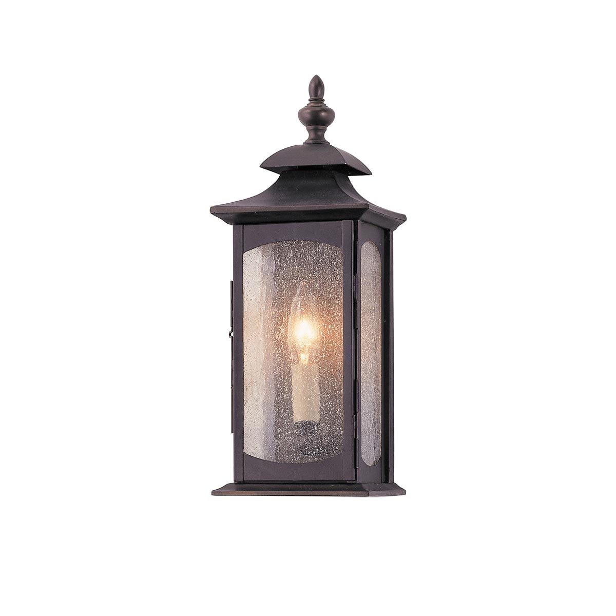 Market Square Small Outdoor Wall Lantern Rubbed Bronze Seeded Glass
