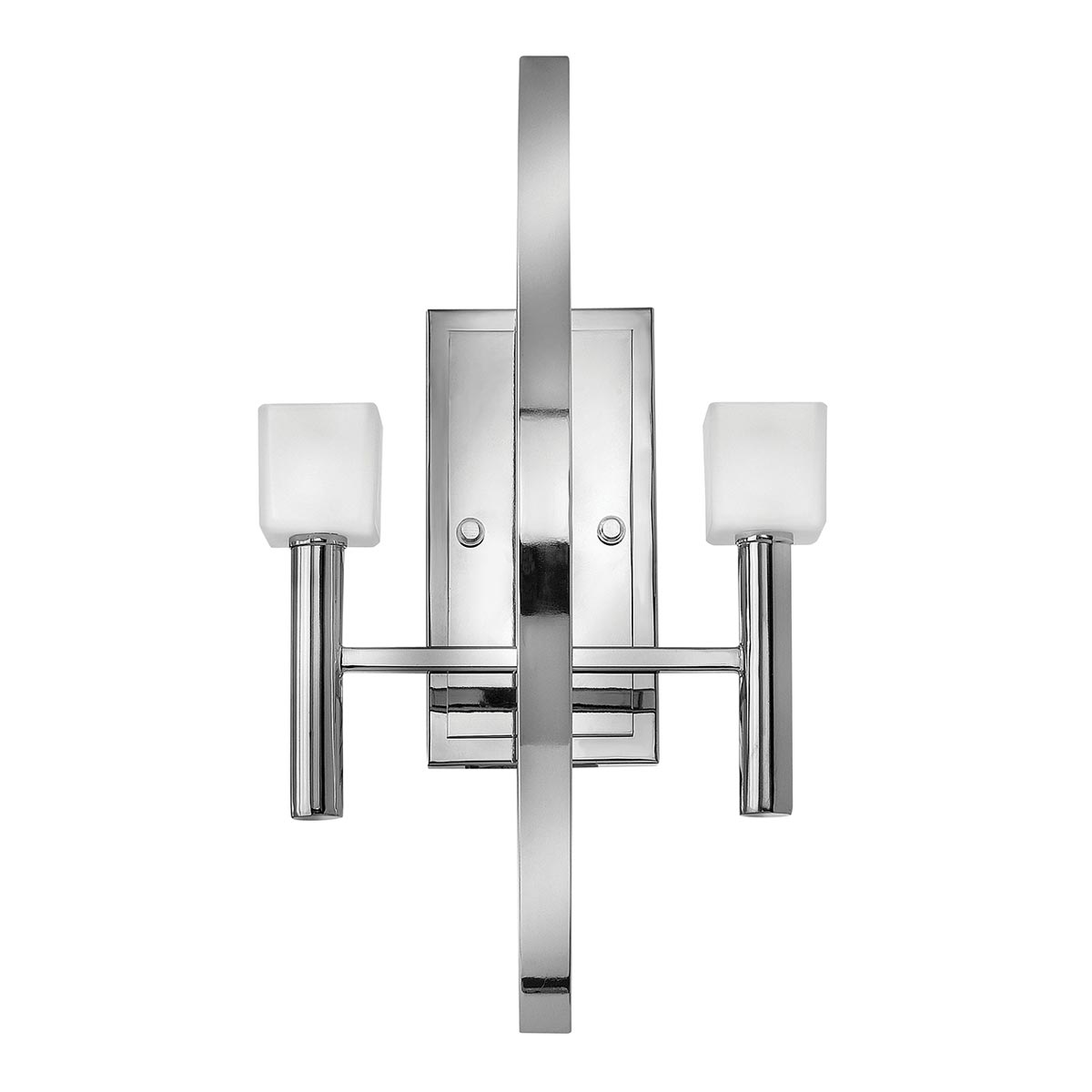 Mondo Contemporary Designer Twin Wall Light Chrome Frosted Glass
