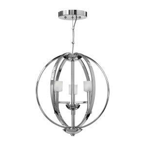 Quintiesse Mondo contemporary designer 3 light globe chandelier in polished chrome main image