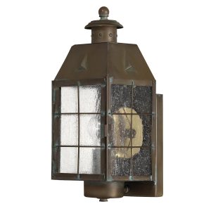Quintiesse Nantucket medium 1 light outdoor wall lantern in aged solid brass main image